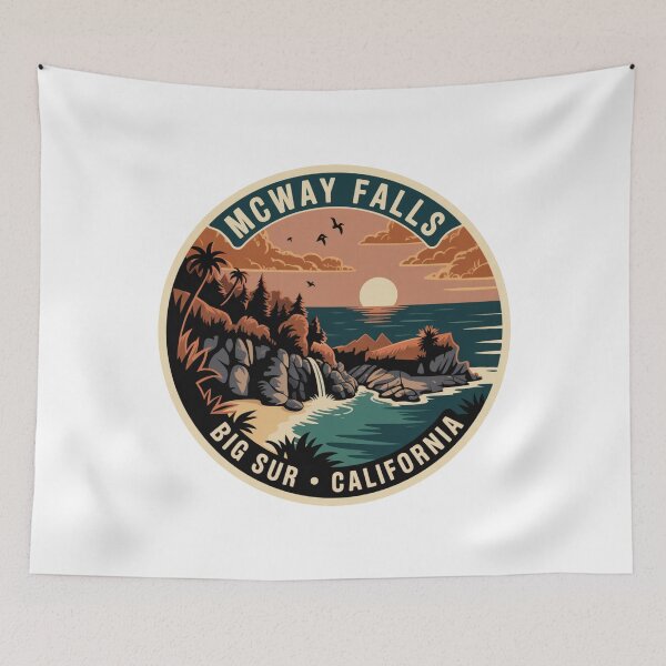 Item preview, McWay Falls California: Sunset Badge designed and sold by CircinusStore.