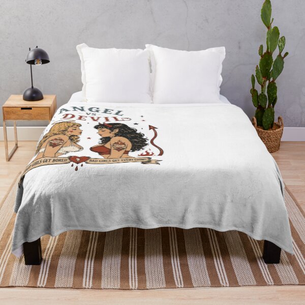 Item preview, Angel vs Devil Vintage Tattoo – Good Girls Get Bored Bad Girls Get Everything designed and sold by Region.