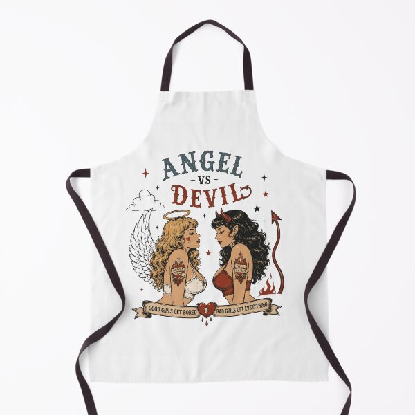 Item preview, Angel vs Devil Vintage Tattoo – Good Girls Get Bored Bad Girls Get Everything designed and sold by Region.