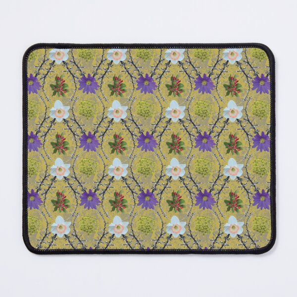 Item preview, Spring Maple Crab Apple Plum Windflower Daffodil on Gold & Gray designed and sold by Digitalmyth's Designs.