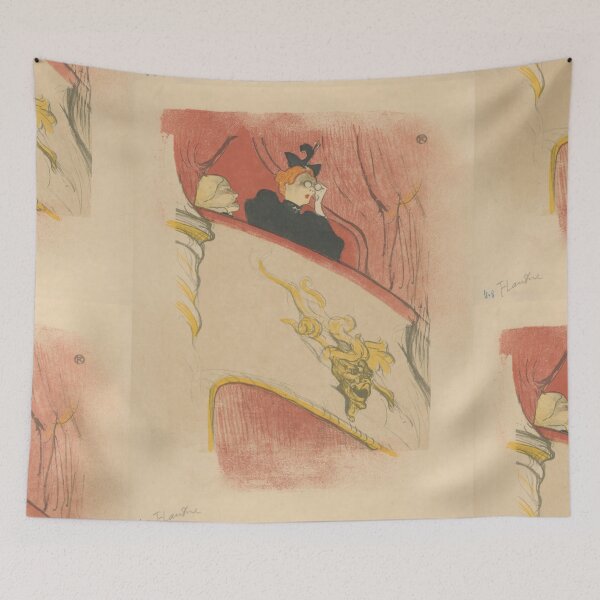 Item preview, The Box with the Gilded Mask by Toulouse-Lautrec Vintage Paris Theatre Art designed and sold by artofuniverse.