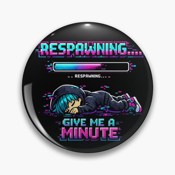 Item preview, Respawning Give Me a Minute Gamer Glitch Pixel Art Funny Gaming Mood designed and sold by Ladys-Gents.