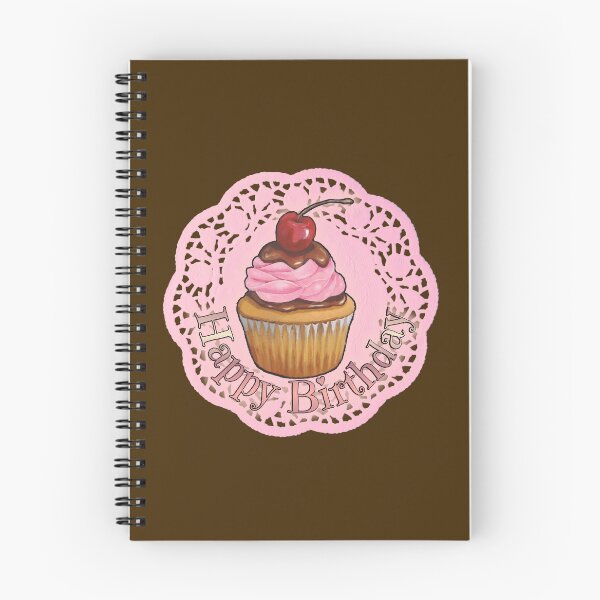 Item preview, Happy Birthday Cupcake on Pink Doily designed and sold by JoyfulWhimsy.