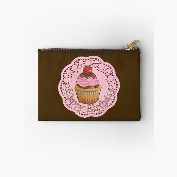Item preview, Happy Birthday Cupcake on Pink Doily designed and sold by JoyfulWhimsy.