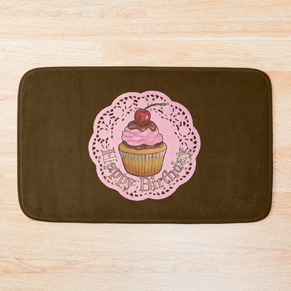 Item preview, Happy Birthday Cupcake on Pink Doily designed and sold by JoyfulWhimsy.