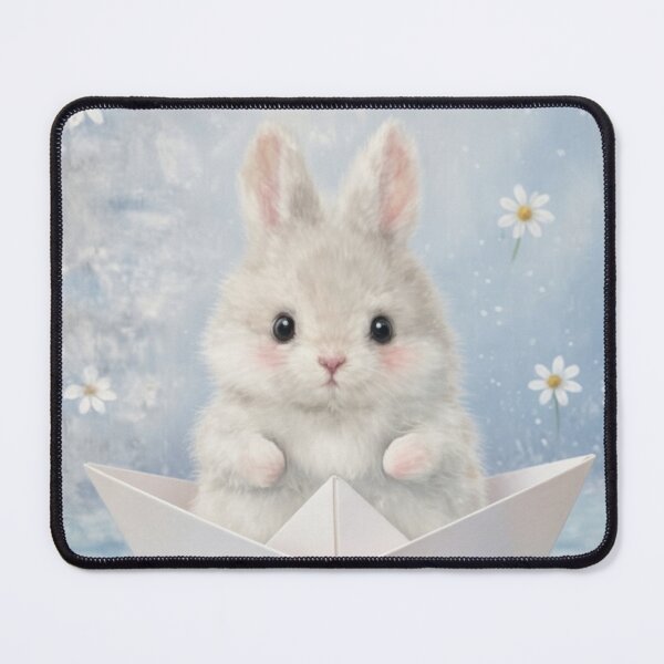 Item preview, Cute Baby Bunny in Paper Boat - Whimsical Nautical Nursery Art designed and sold by lovelistivkaa.