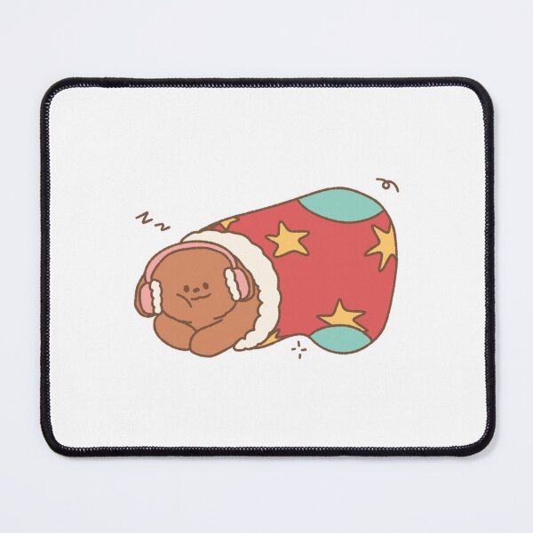 Item preview, Cute Chubby Brown Dog Hugging Snowman Winter Art designed and sold by ONCEStudio.