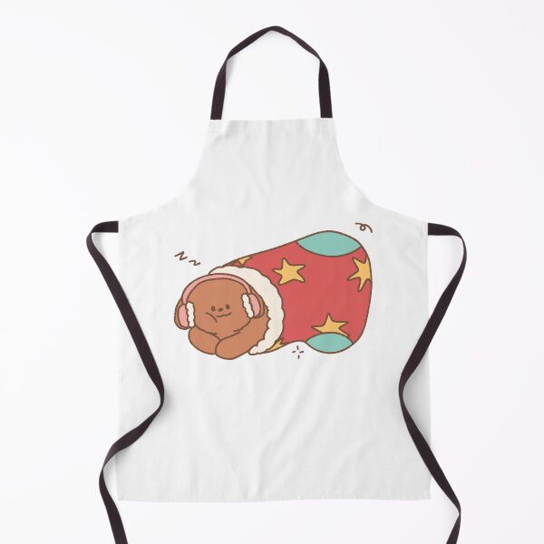 Item preview, Cute Chubby Brown Dog Hugging Snowman Winter Art designed and sold by ONCEStudio.