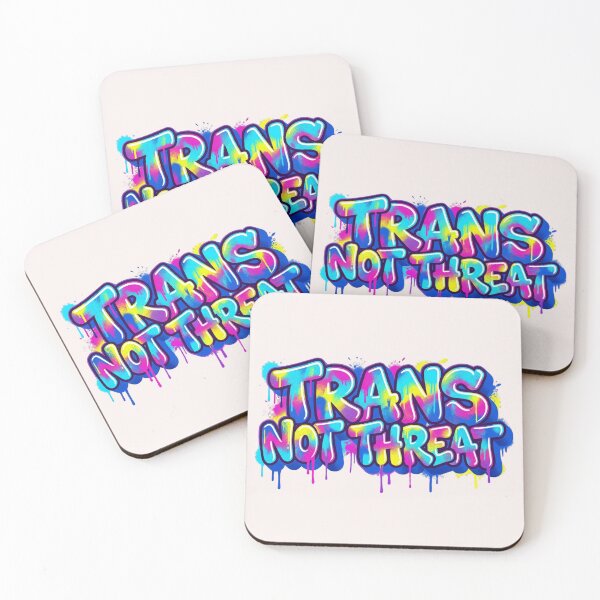 Item preview, Trans Not Threat Graffiti T-Shirt, Retro Street Art Pride Graphic designed and sold by TshirtAlles .