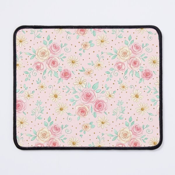 Item preview, Romantic Pastel Roses and Daisies Floral Pattern designed and sold by jo-e-basta.