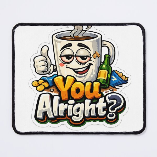 Item preview, You Alright Funny British Greeting Design – Classic UK Humour Tea Mug Cartoon designed and sold by GarnerSupplyCo.