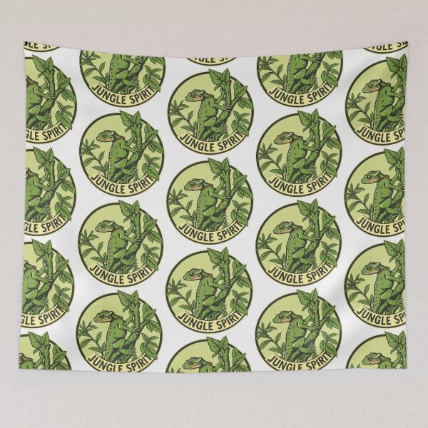 Item preview, Jungle Spirit Gecko Vintage Nature Badge Design designed and sold by MystiColo.