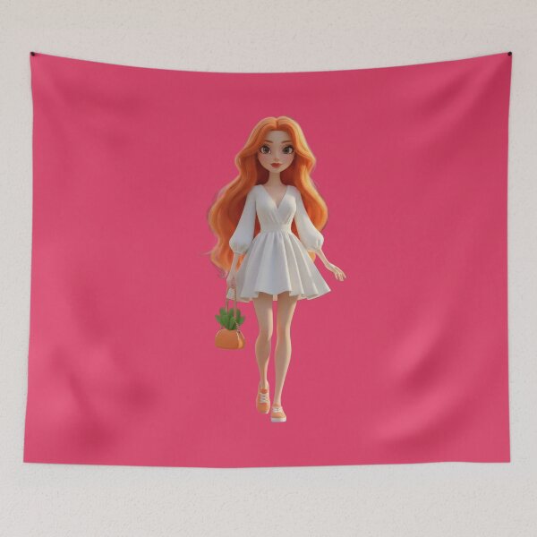 Item preview, Ginger fashion chibi: White dress & carrot purse designed and sold by Azurart2.