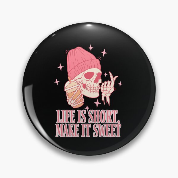 Item preview, Life is Short Make it Sweet - Aesthetic Pink Skeleton Art designed and sold by thazinart.