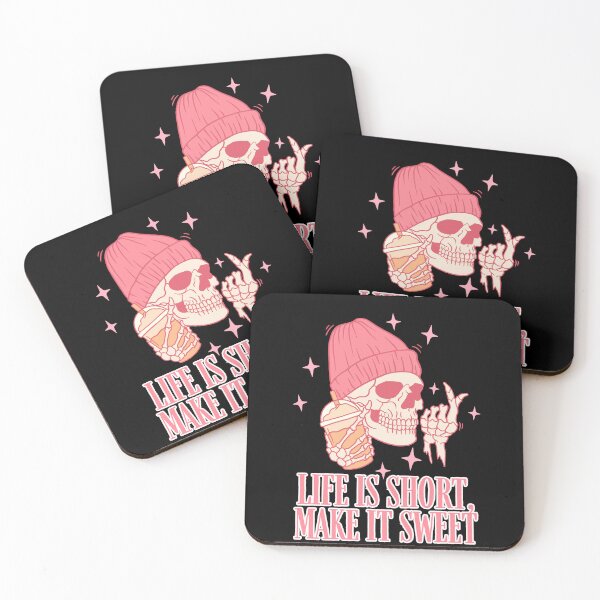 Item preview, Life is Short Make it Sweet - Aesthetic Pink Skeleton Art designed and sold by thazinart.