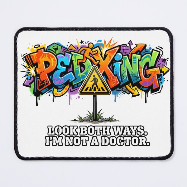Item preview, Funny Pedestrian Crossing Graffiti - I'm Not A Doctor designed and sold by HornbillDesign.