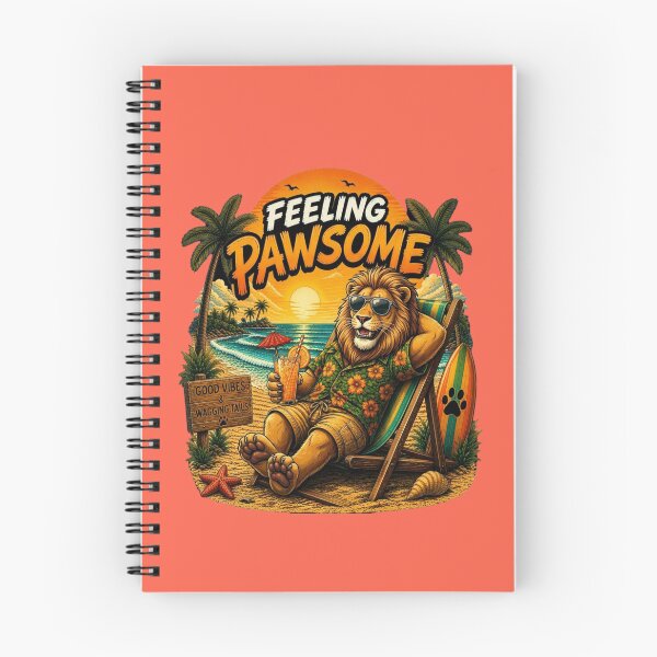 Item preview, Funny Lion Beach Design – Feeling Pawsome Summer Vibes Vacation Animal designed and sold by PixelsPaws.