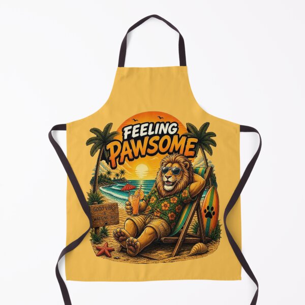 Item preview, Funny Lion Beach Design – Feeling Pawsome Summer Vibes Vacation Animal designed and sold by PixelsPaws.
