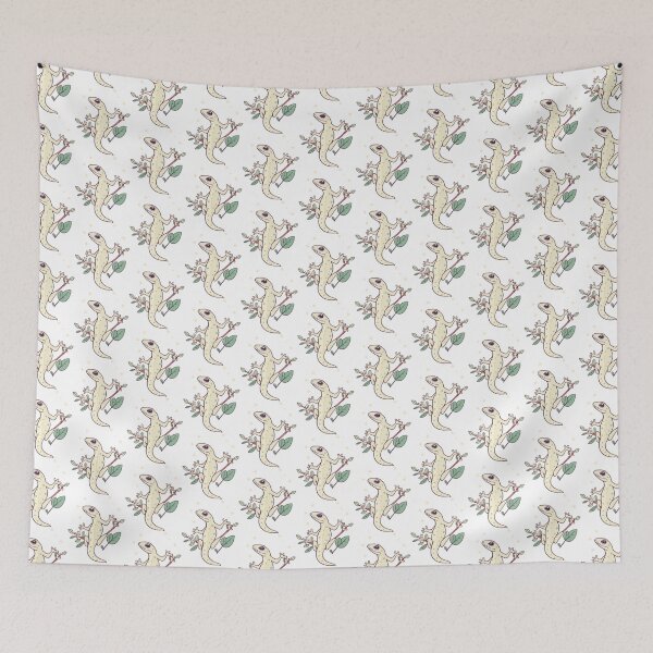 Item preview, Cute Climbing Gecko Botanical Aesthetic Artwork designed and sold by MystiColo.