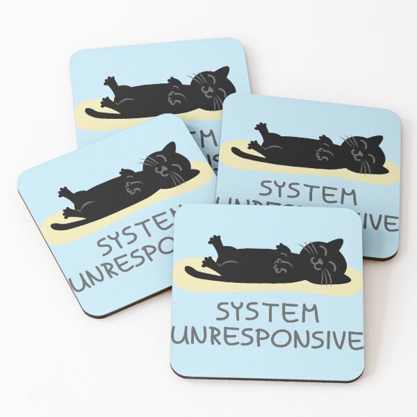 Item preview, System Unresponsive - Black Cat Tech Humor Design designed and sold by fishdesigns.