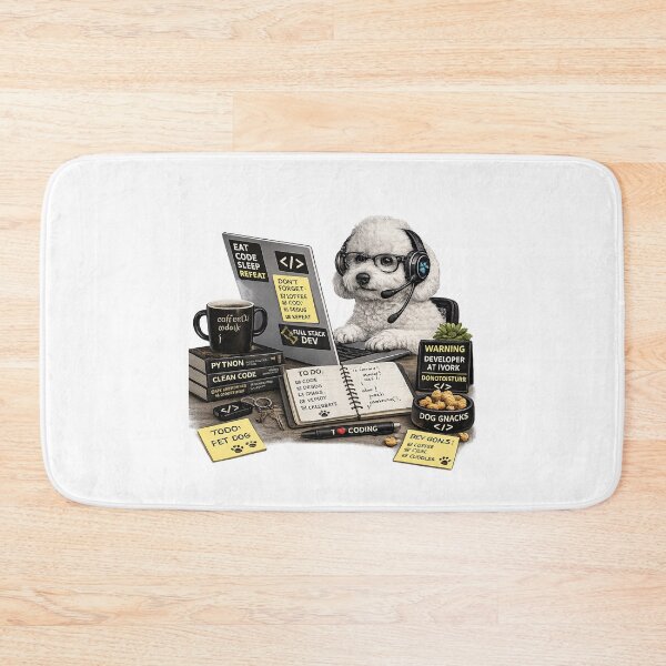 Item preview, Bichon Frise Coding Dog – Realistic Programmer Puppy designed and sold by YamiSociety.