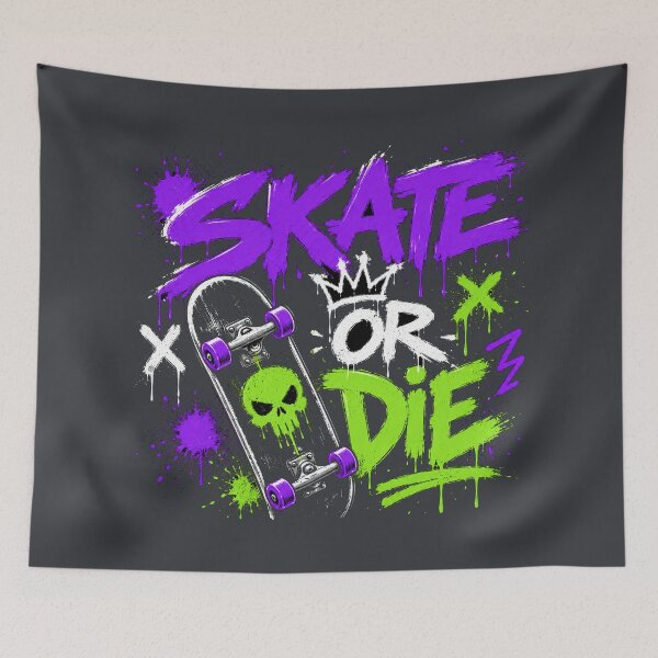 Item preview, SKATE OR DIE Graffiti Skateboard Shirt | Urban Skater Art designed and sold by JustResultsCo.