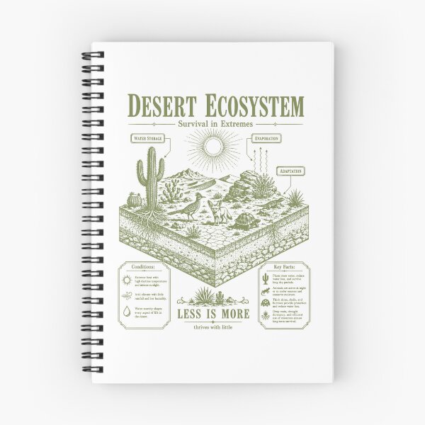 Item preview, Desert Ecosystem Diagram Survival In Extremes Biology Chart designed and sold by FreshVibe Prints.
