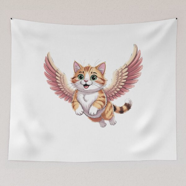 Item preview, Flying Angel Cat – Cute Fantasy Kitty Art designed and sold by start-tool.