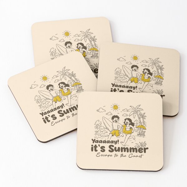 Item preview, Yaaay It’s Summer – Fun Beach Vibes Cartoon Design designed and sold by adipra.