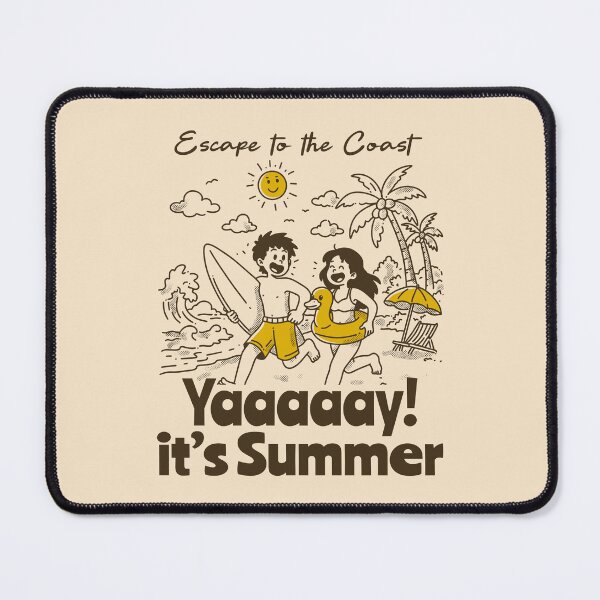 Item preview, Yaaay It’s Summer – Fun Beach Vibes Cartoon Design designed and sold by adipra.