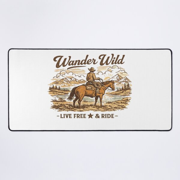 Item preview, Wander Wild Cowboy Horse T-Shirt designed and sold by Matinez Pink.