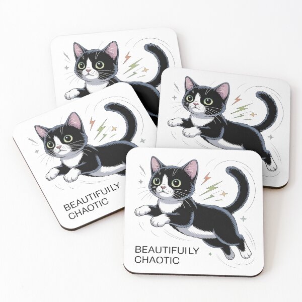 Item preview, Beautifully Chaotic Funny Tuxedo Cat Design designed and sold by Cool-cat-art.