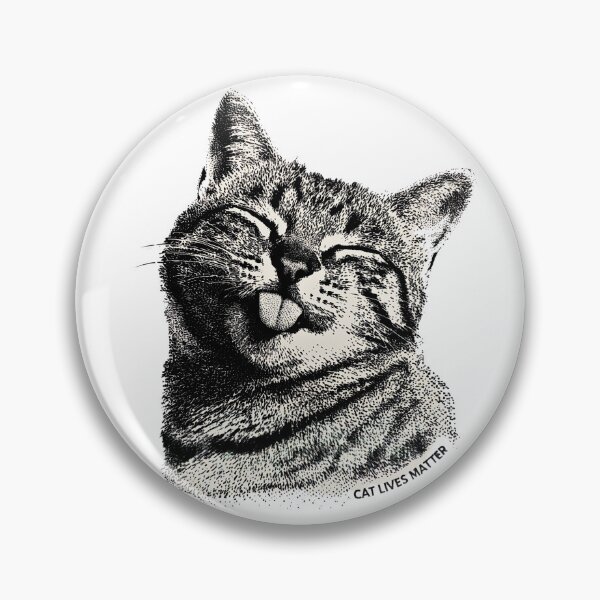 Item preview, Cat Lives Matter | Funny Blepping Cat Stippling Art designed and sold by DanniJordan.