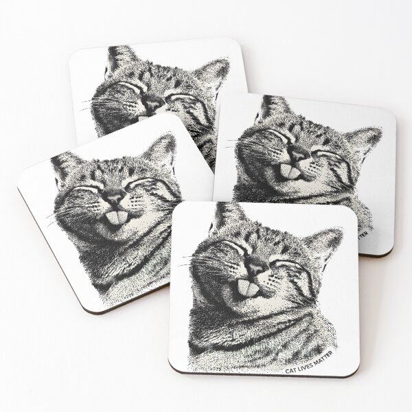 Item preview, Cat Lives Matter | Funny Blepping Cat Stippling Art designed and sold by DanniJordan.