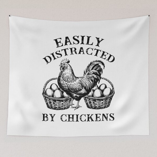 Item preview, Easily Distracted By Chickens Vintage Retro Aesthetic designed and sold by Dmetalx Art Apparel.