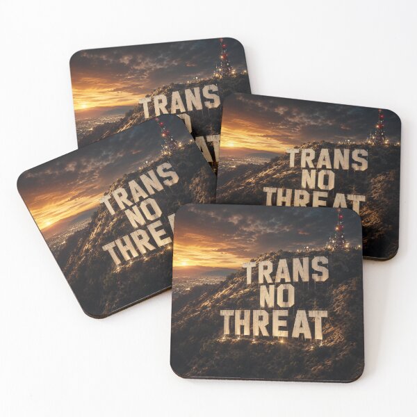 Item preview, TRANS NO THREAT Hollywood Mountain Sign Style Design | Cinematic LGBTQ Activist Artwork designed and sold by Vvmd.