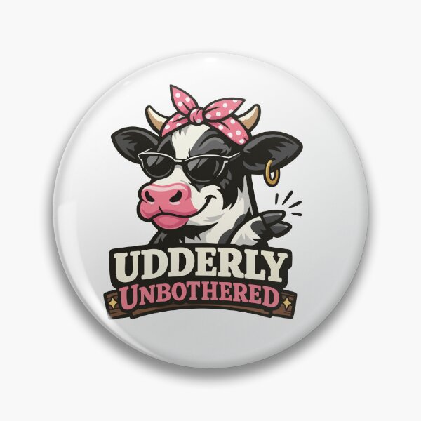 Item preview, Udderly Unbothered– Funny Sassy Cow Pun Shirt Sticker Mug Design designed and sold by Apotheosis by Irie Meraki.