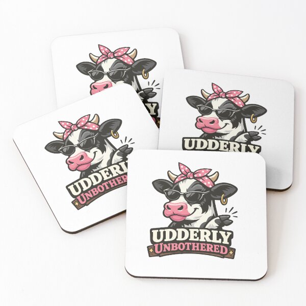 Item preview, Udderly Unbothered– Funny Sassy Cow Pun Shirt Sticker Mug Design designed and sold by Apotheosis by Irie Meraki.
