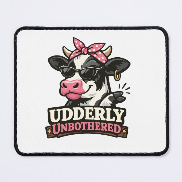 Item preview, Udderly Unbothered– Funny Sassy Cow Pun Shirt Sticker Mug Design designed and sold by Apotheosis by Irie Meraki.