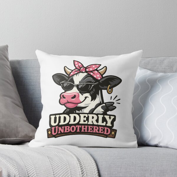 Item preview, Udderly Unbothered– Funny Sassy Cow Pun Shirt Sticker Mug Design designed and sold by Apotheosis by Irie Meraki.