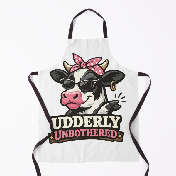 Item preview, Udderly Unbothered– Funny Sassy Cow Pun Shirt Sticker Mug Design designed and sold by Apotheosis by Irie Meraki.