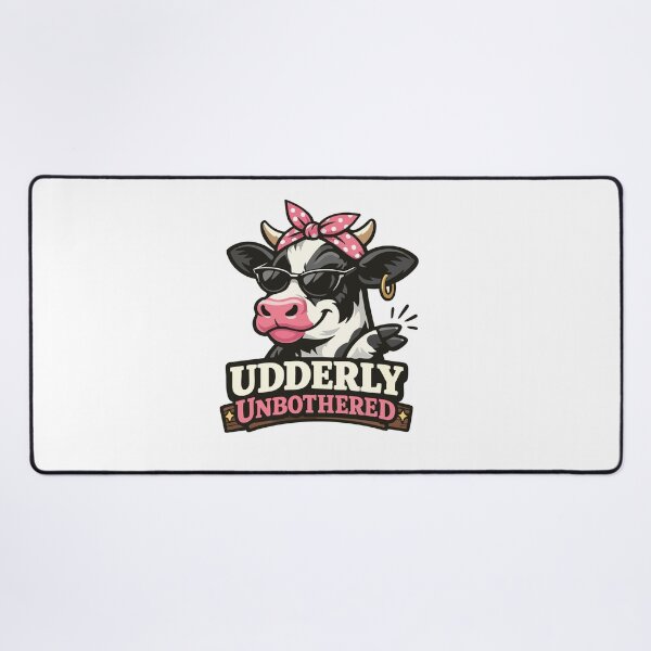 Item preview, Udderly Unbothered– Funny Sassy Cow Pun Shirt Sticker Mug Design designed and sold by Apotheosis by Irie Meraki.