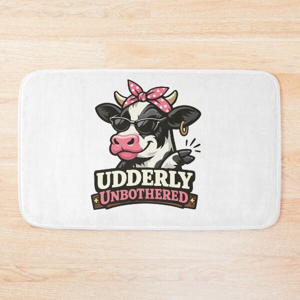 Item preview, Udderly Unbothered– Funny Sassy Cow Pun Shirt Sticker Mug Design designed and sold by Apotheosis by Irie Meraki.