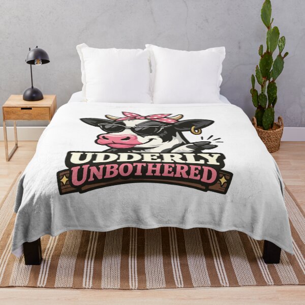 Item preview, Udderly Unbothered– Funny Sassy Cow Pun Shirt Sticker Mug Design designed and sold by Apotheosis by Irie Meraki.