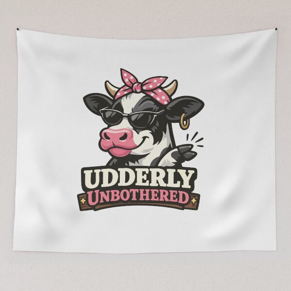 Item preview, Udderly Unbothered– Funny Sassy Cow Pun Shirt Sticker Mug Design designed and sold by Apotheosis by Irie Meraki.