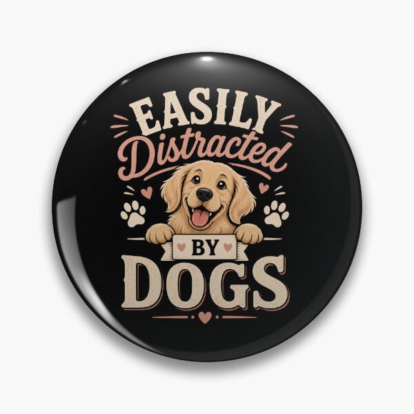 Item preview, Easily Distracted By Dogs – Funny Dog Lover T-Shirt | Cute Puppy Humor Design designed and sold by Skama87.