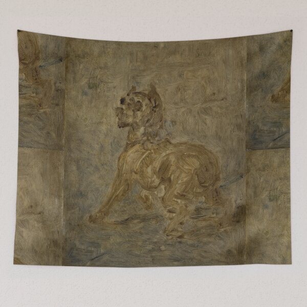 Item preview, The Dog by Henri de Toulouse-Lautrec | Vintage Dog Painting | Post-Impressionist Canine Wall Art Print designed and sold by artofuniverse.