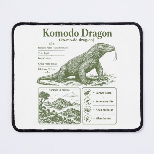 Item preview, Vintage Science Komodo Dragon Diagram Reptile Biology Zoology Educational Chart designed and sold by FreshVibe Prints.