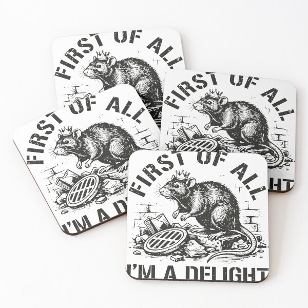 Item preview, First Of All I’m A Delight Sarcastic Trash Rat Vintage designed and sold by Majnon8bp.