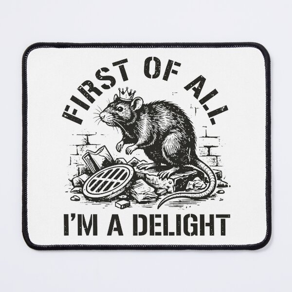 Item preview, First Of All I’m A Delight Sarcastic Trash Rat Vintage designed and sold by Majnon8bp.